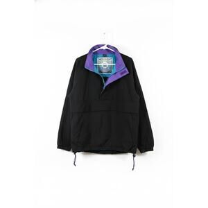 Vintage Gear for Sports Windbreaker Anorak 1/4 Zip Colorblock Black M